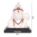 VOILA White Color Lord Pawan Putra Hanuman Ji Car Dashboard Idol Poly Marble Size 10x8x6